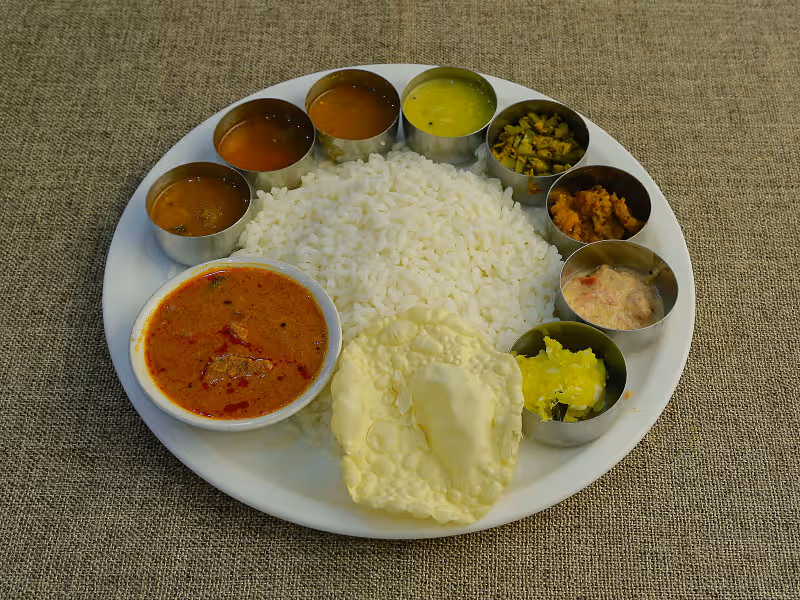 Fish curry meals at Nalla Bhoomi